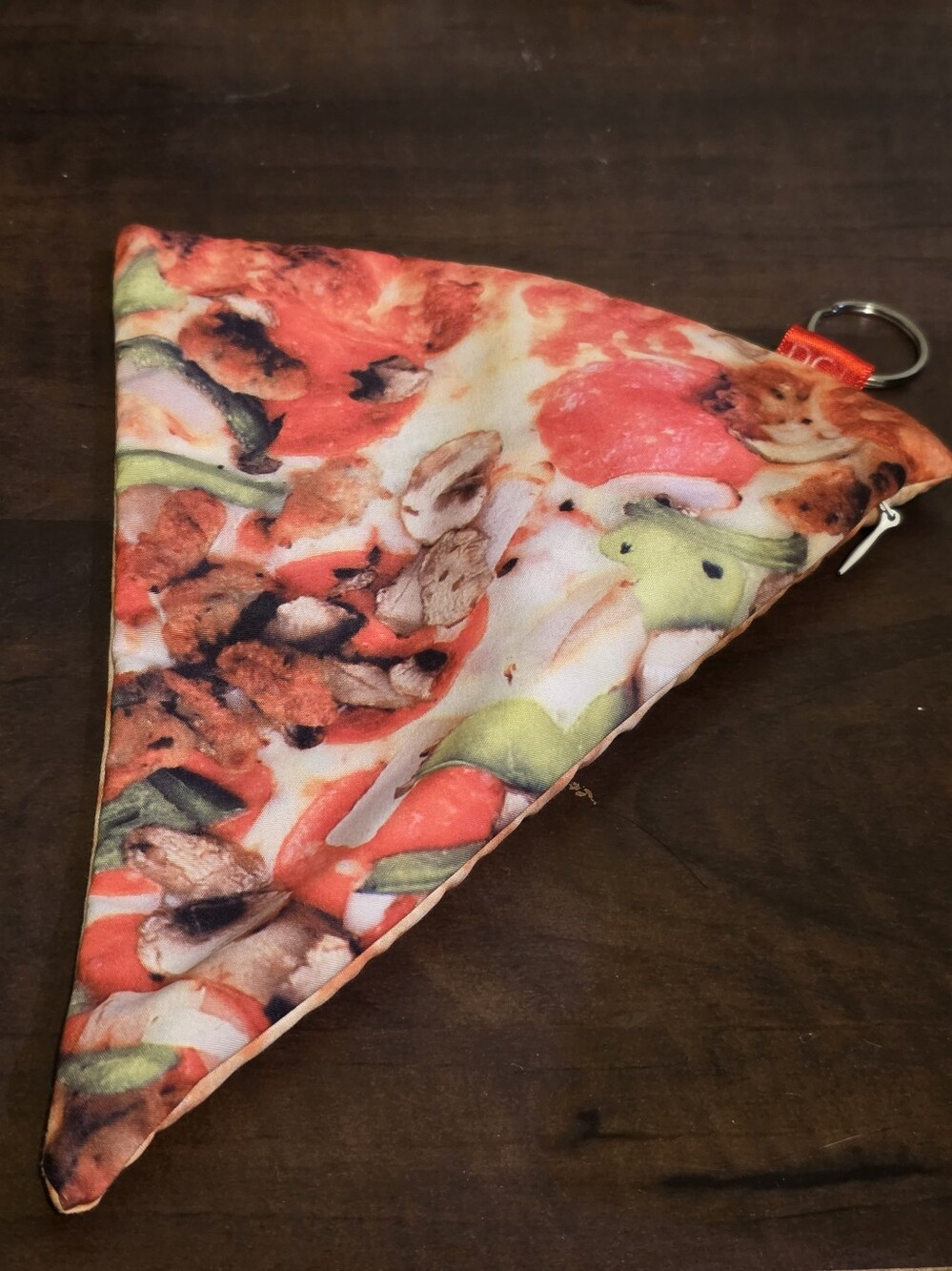 Pizza Slice Zipper Pouch + Keychain